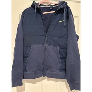 Men's sz XL Nike blue nylon/sweatshirt jacket